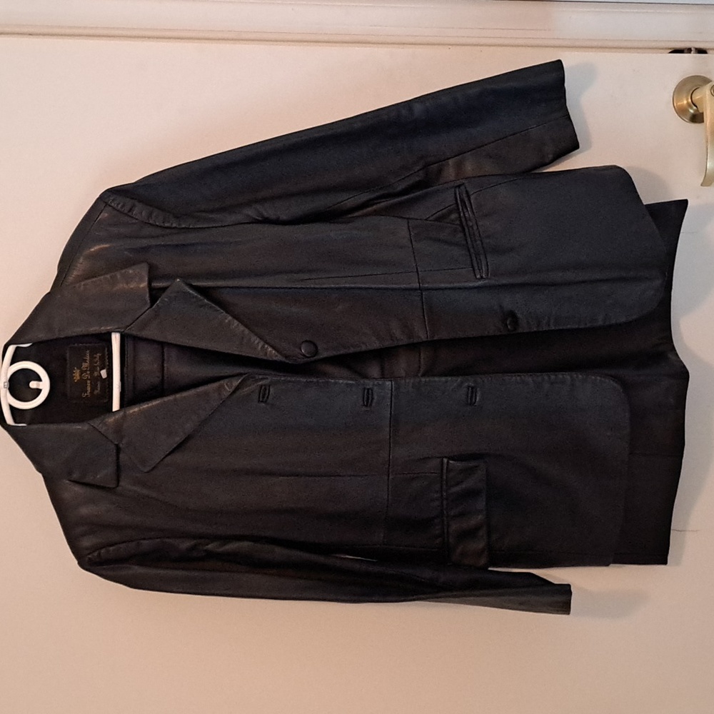 Italian Leather Blazer and Skirt Suit European size 48